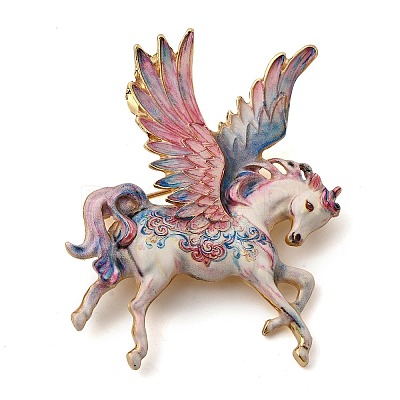 Pegasus Alloy Enamel Pins for Clothes for Women X-JEWB-F043-03-1