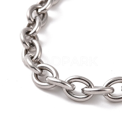Non-Tarnish 304 Stainless Steel Cable Chain Bracelet for Men Women BJEW-E031-01P-04-1