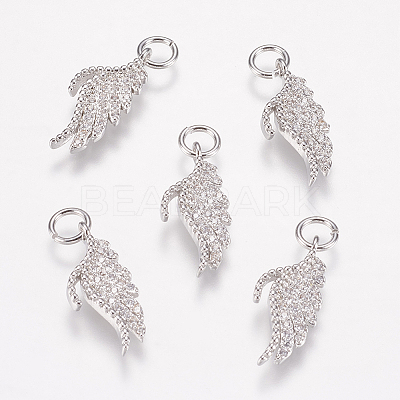 Brass Micro Pave Cubic Zirconia Pendants ZIRC-E146-13P-1