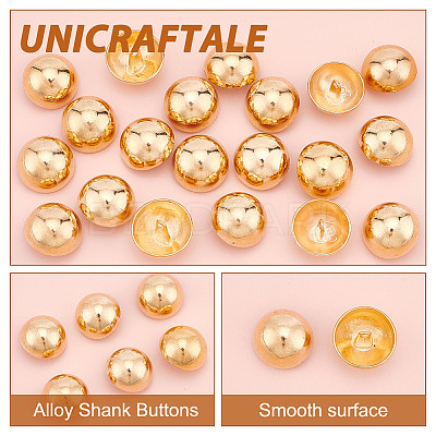 20Pcs 1-Hole Alloy Shank Buttons FIND-UN0002-83MG-1