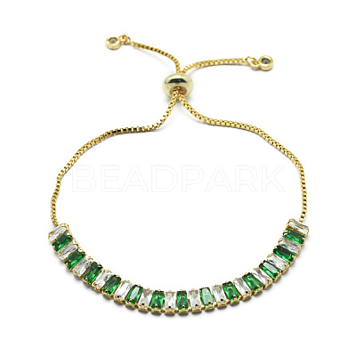 Brass Cubic Zirconia Bolo Tennis Bracelets BJEW-I272-02C-1