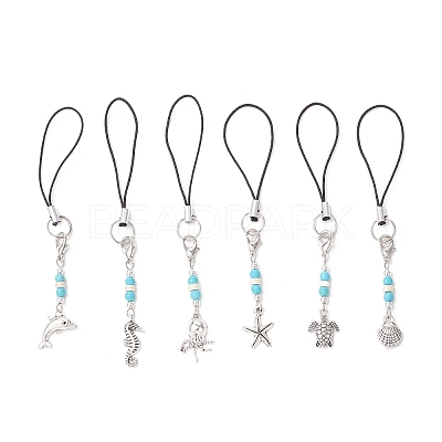 Marine Theme Alloy Mobile Straps HJEW-JM03443-1