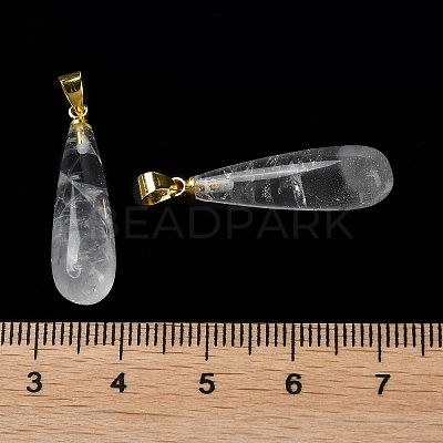 Natural Quartz Crystal Teardrop Pendants G-Q005-03G-09-1