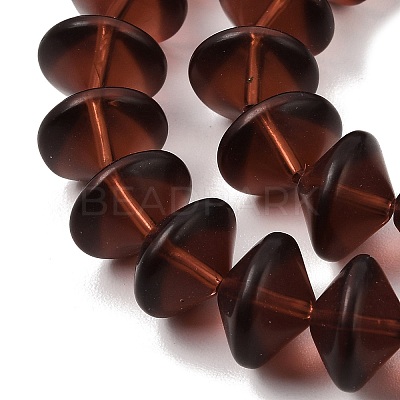 Frosted & Baking Paint Transparent Glass Beads Strands GL-CBA2ED2-03H-1