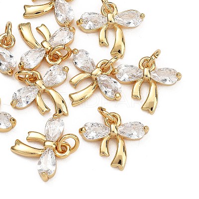 SHEGRACE Brass Clear Cubic Zirconia Charms XGRQ2O472-422G-1