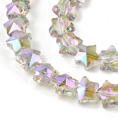 Electroplate Transparent Glass Beads Strands EGLA-U004-03A-HP05-1
