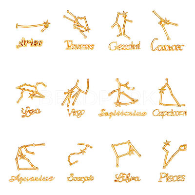 Twelve Constellations Alloy Cabochons DIY-CJ0001-29-1
