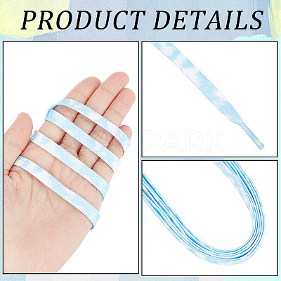 3 Pairs 3 Style Tie-Dye Style Flat Smooth Polyester Shoelaces FIND-GF0004-70C-1