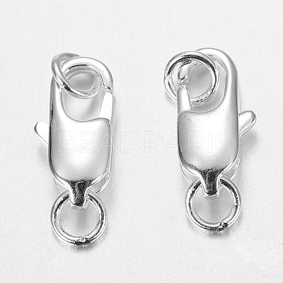 Brass Lobster Claw Clasps X-KK-KK802-S-NR-1