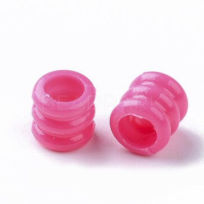 Opaque Polystyrene(PS) Plastic European Groove Beads KY-I004-17B-1