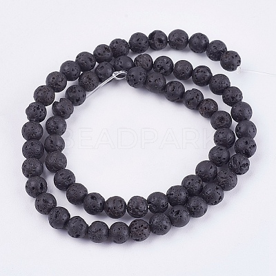 Natural Lava Rock Bead Strands LS-G-R193-18-6mm-1