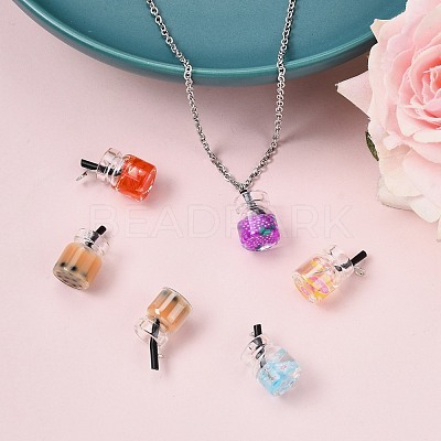 Glass Bottle Pendants X-GLAA-S181-04-1