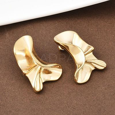 304 Stainless Steel Nuggets Stud Earrings EJEW-K268-77G-1