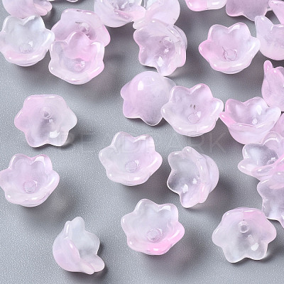 Transparent Two Tone Spray Painted Glass Beads GLAA-Q089-002B-008-1