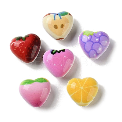 Printed Opaque Acrylic Beads MACR-F087-05-1