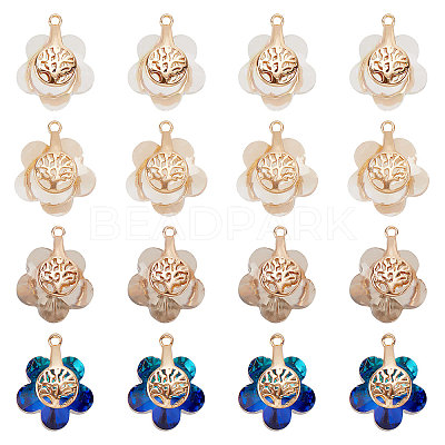 24Pcs 4 Style Electroplate Glass Pendants EGLA-SC0001-13-1