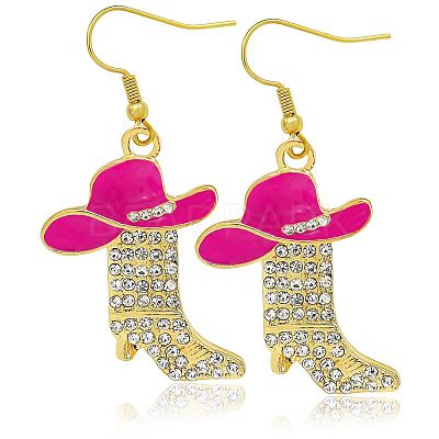 Alloy Rhinestone Dangle Earrings FS-WG4606E-09-1