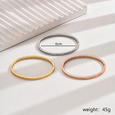 3Pcs 3 Colors 201 Stainless Steel Hinged Bracelet Set for Women QH5076-1