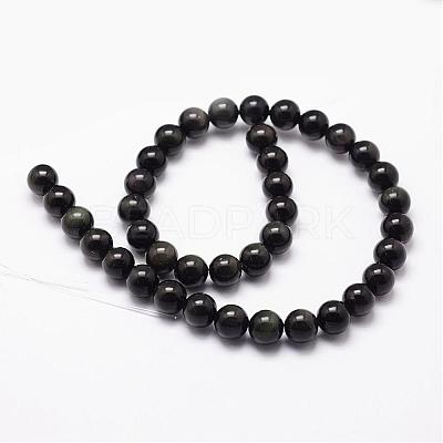 Natural Rainbow Obsidian Beads Strands G-D838-14mm-04-1