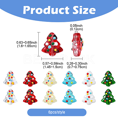 6Pcs Handmade Bumpy Glass Beads Strands LAMP-FS0001-16F-1