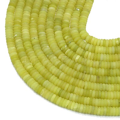 Frosted Natural Lemon Jade Beads Strands G-K389-C03-01-1