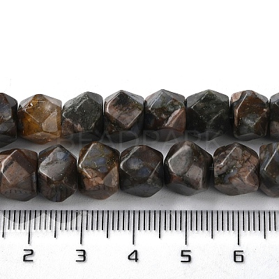 Natural Glaucophane Star Cut Round Beads Strands G-M418-C12-01-1