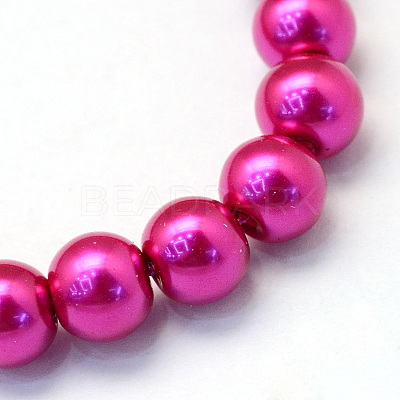 Baking Paint Pearlized Glass Pearl Round Bead Strands X-HY-Q003-6mm-17-1