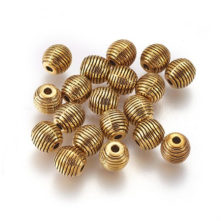 Tibetan Style Alloy Beehive Beads PALLOY-6662-AG-NR-1