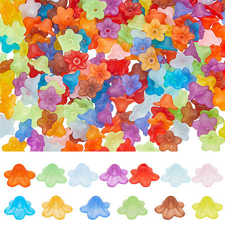 1300Pcs 13 Colors Transparent Acrylic Bead Caps TACR-SP0001-07-1