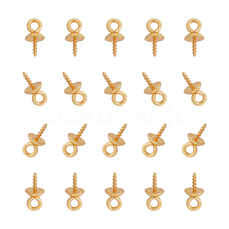 Ion Plating(IP) 304 Stainless Steel Cup Pearl Peg Bails Pin Pendants STAS-UN0009-04G-1