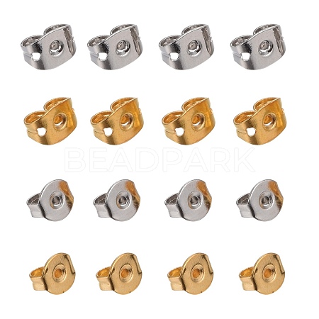 800Pcs 4 Style Brass Ear Nuts KK-LS0001-23-1