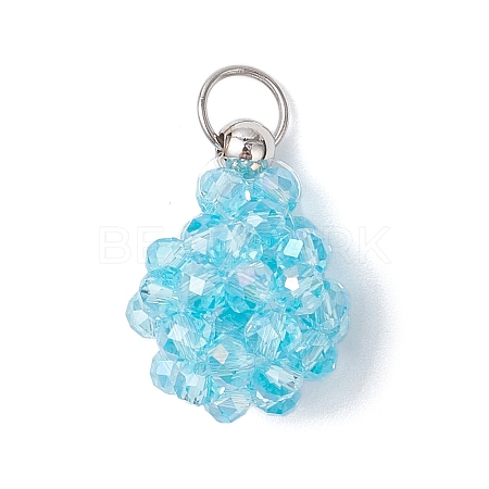 Electroplate Glass Pendants PALLOY-MZ00987-1