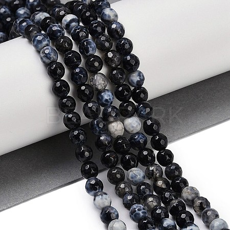 Natural Fire Crackle Agate Beads Strands G-C082-A01-48-1