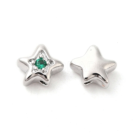 Brass Cubic Zirconia Beads KK-Q773-01P-04-1