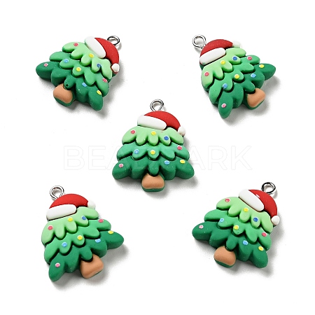 Christmas Opaque Resin Pendants X-RESI-G043-B03-1