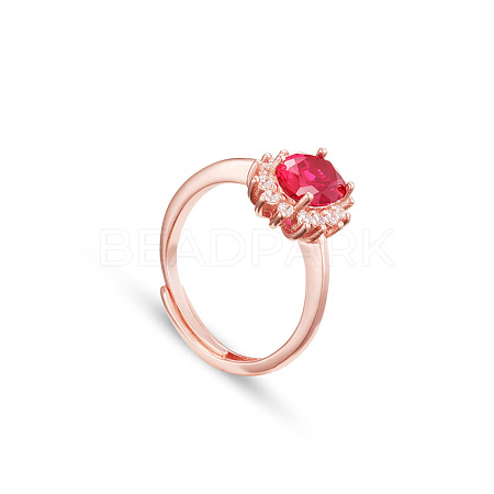 SHEGRACE Fashion Natural Red Corundum Finger Ring JR63A-1