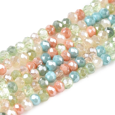 Electroplate Glass Beads Strands GLAA-T023-A16-07-1