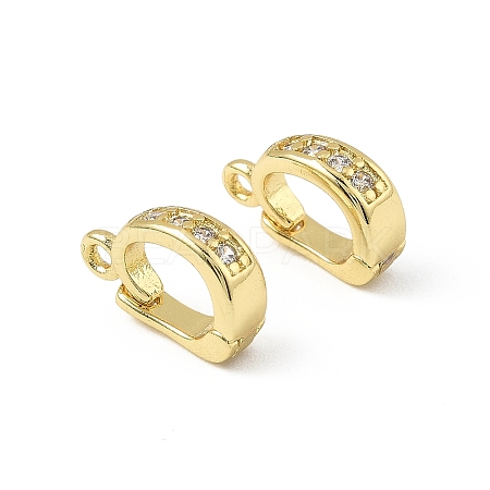 2Pcs Brass Cubic Zirconia Enhancer Shortener Bails ZIRC-YW0001-29G-1