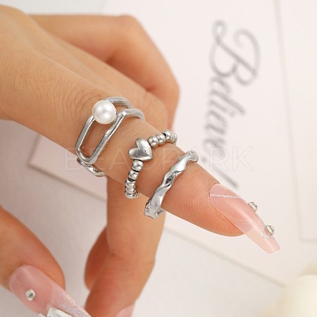 3Pcs Alloy with Rhinestone Cuff Rings FS-WGCB7EB-18-1
