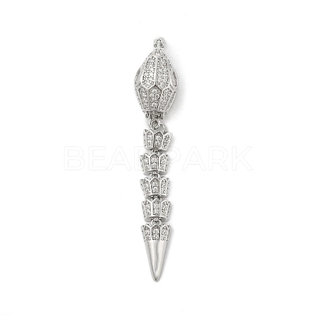 Brass Micro Pave Clear Cubic Zirconia Snap Clasps KK-Z078-37P-1