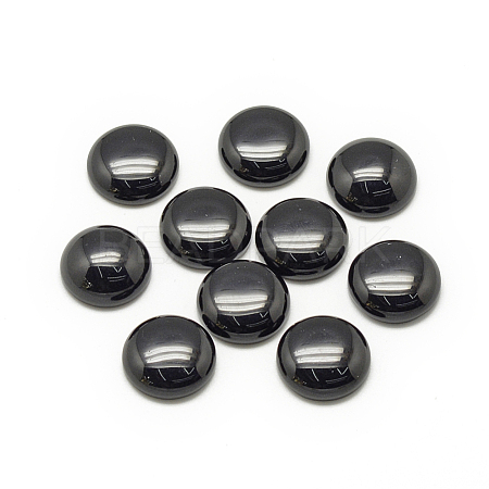 Synthetic Black Stone Cabochons X-G-R416-12mm-46-1-1