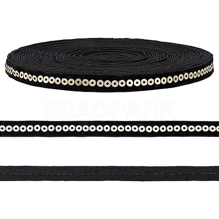 10 Yards Black Nylon Ribbon SRIB-WH0012-09A-1