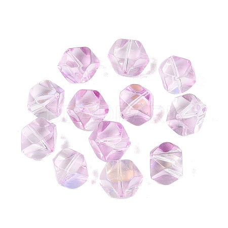 Electroplate Transparent Glass Beads EGLA-Q140-01-A02-1