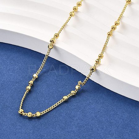 2.5MM Brass Flat Round Twisted Chain Necklaces NJEW-M108-26G-1