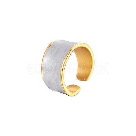 Stainless Steel Enamel Cuff Rings LE3128-1