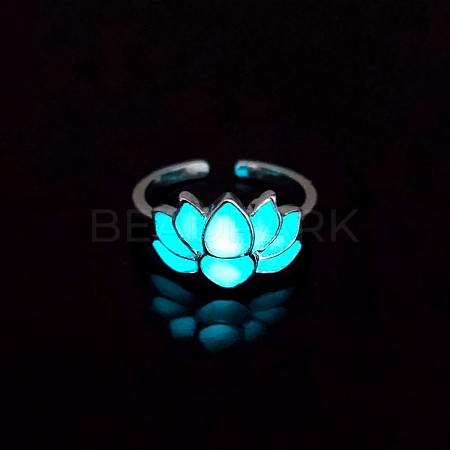 Luminous Glow in the Dark Zinc Alloy Open Cuff Ring PW-WG12832-03-1