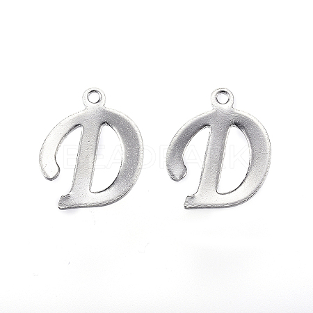 304 Stainless Steel Letter Charms STAS-F039-01D-P-1