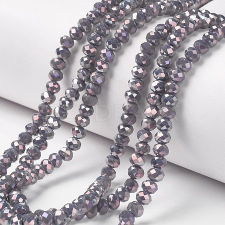 Electroplate Opaque Glass Beads Strands EGLA-A034-P8mm-T02-1