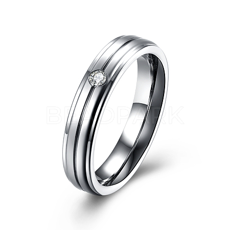 Valentine's Day Gifts Titanium Steel Cubic Zirconia Couple Rings For Women RJEW-BB16445-9P-1