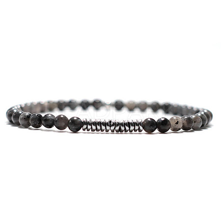 Natural Round Labradorite Beaded Bracxelets for Men OI5065-5-1